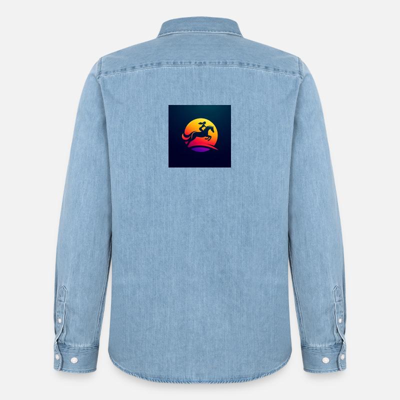 Reiterin auf Pferd 1 - Männer Jeanshemd Organic von Stanley/Stella - verwaschenes Hellblau