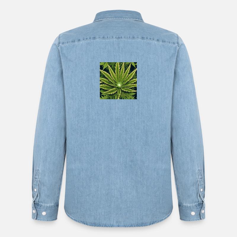 Cannabis 4 - Männer Jeanshemd Organic von Stanley/Stella - verwaschenes Hellblau