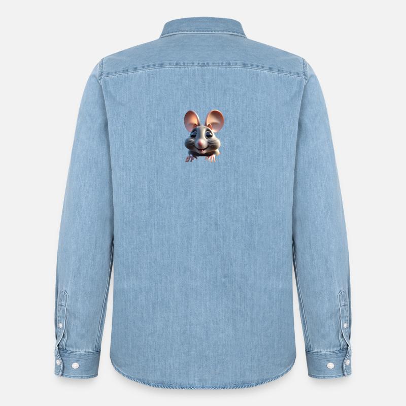 Mouse 1 - Männer Jeanshemd Organic von Stanley/Stella - verwaschenes Hellblau