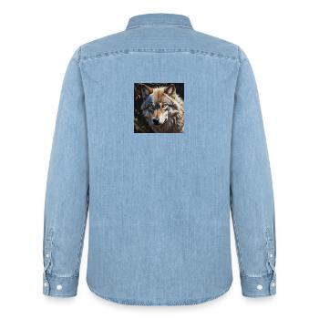 Loup - Chemise en denim homme bio Stanley/Stella - bleu clair délavé - Dos - AI Model Male 185 light (185cm)