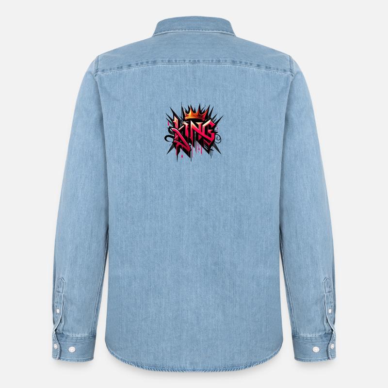 King 1 - Männer Jeanshemd Organic von Stanley/Stella - verwaschenes Hellblau