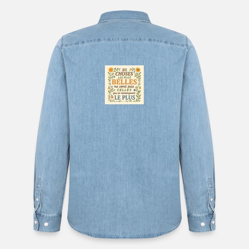 Die schönsten Dinge - Männer Jeanshemd Organic von Stanley/Stella - verwaschenes Hellblau