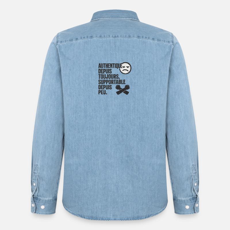 Authentisches Forever-Tee - Männer Jeanshemd Organic von Stanley/Stella - verwaschenes Hellblau