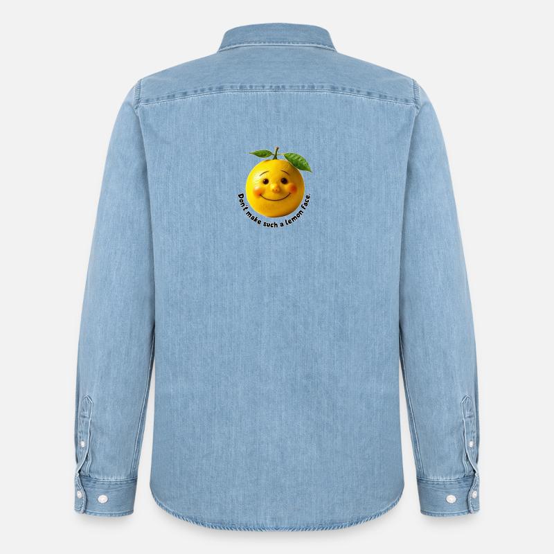 Zitrone mit süßem Lächeln - Männer Jeanshemd Organic von Stanley/Stella - verwaschenes Hellblau