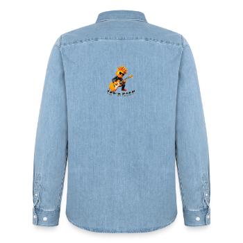 Sun Rocker à la guitare - Chemise en denim homme bio Stanley/Stella - bleu clair délavé - Dos - AI Model Male 185 light (185cm)