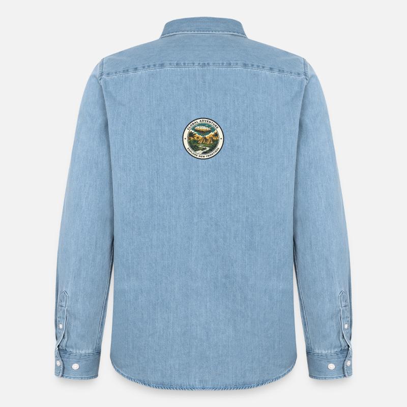 Globale Abenteuer Neue Frontiers - Männer Jeanshemd Organic von Stanley/Stella - verwaschenes Hellblau