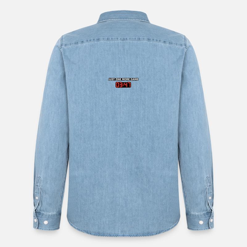 Nur noch ein Spiel Digitaluhr - Männer Jeanshemd Organic von Stanley/Stella - verwaschenes Hellblau