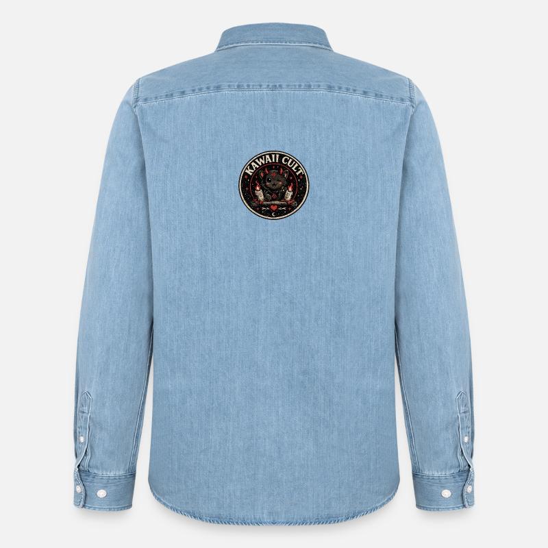Hell_Cat - Männer Jeanshemd Organic von Stanley/Stella - verwaschenes Hellblau