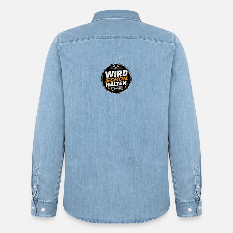 Wird Schon Halten Mechaniker - Männer Jeanshemd Organic von Stanley/Stella - verwaschenes Hellblau