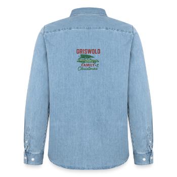 Griswold Family Christmas Car - Men’s Organic Denim Shirt by Stanley/Stella - light wash - Back - AI Model Male 185 light (185cm)