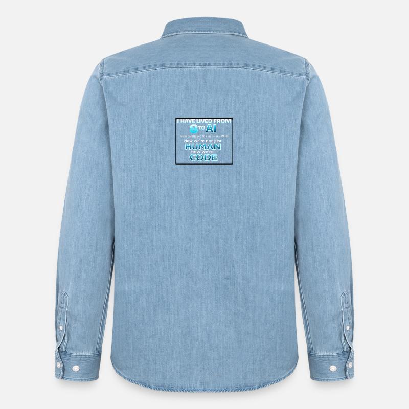 Vom Menschen zum Code - Männer Jeanshemd Organic von Stanley/Stella - verwaschenes Hellblau