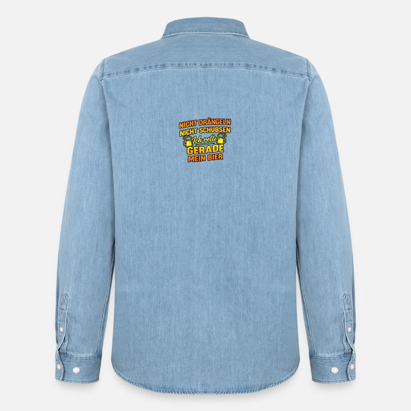 Bier retten - Männer Jeanshemd Organic von Stanley/Stella - verwaschenes Hellblau