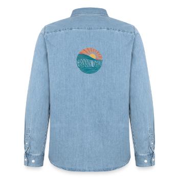 Vintage Retro Groovy Dady - Männer Jeanshemd Organic von Stanley/Stella - verwaschenes Hellblau - Hinten - AI Model Male 185 light (185cm)