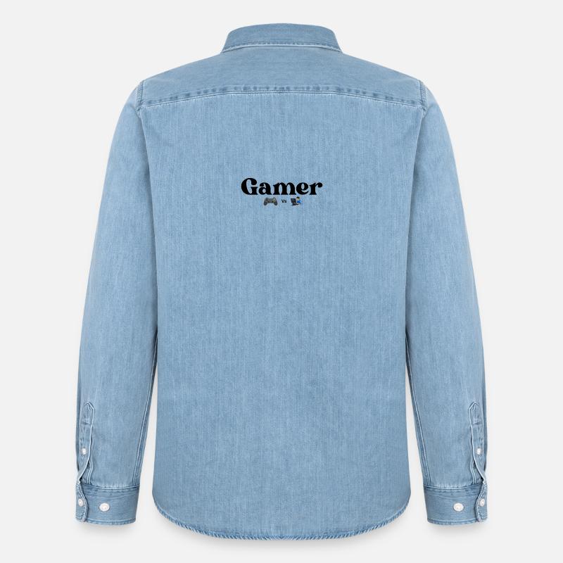 Controller VS PC - Männer Jeanshemd Organic von Stanley/Stella - verwaschenes Hellblau