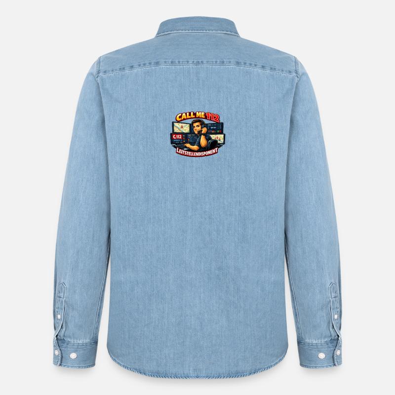 Call Me 112 Leitstellendisponent - Männer Jeanshemd Organic von Stanley/Stella - verwaschenes Hellblau