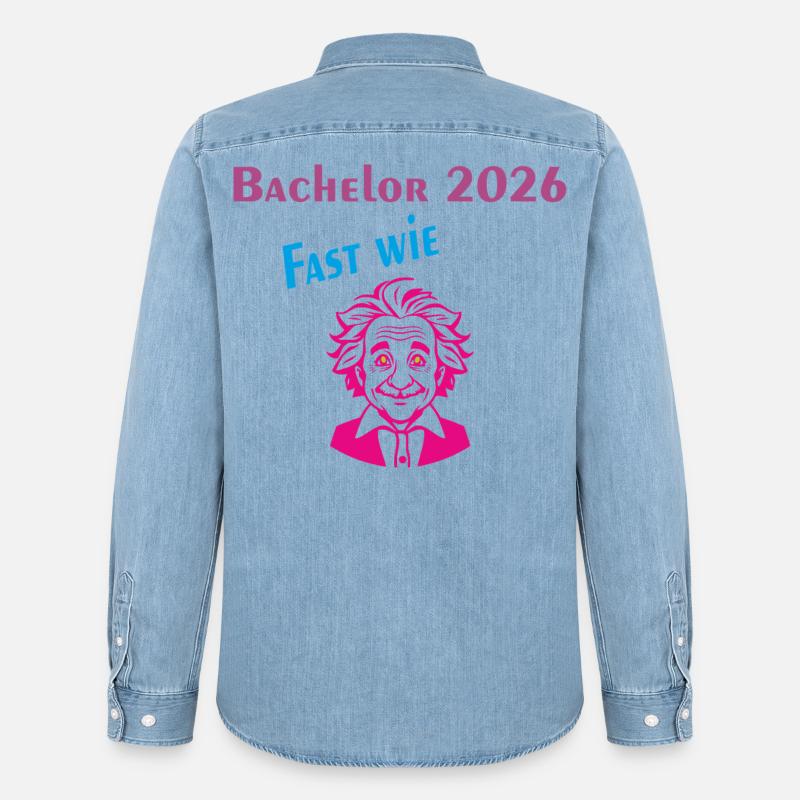 Bachelor 2026: Fast wie Einstein - Männer Jeanshemd Organic von Stanley/Stella - verwaschenes Hellblau