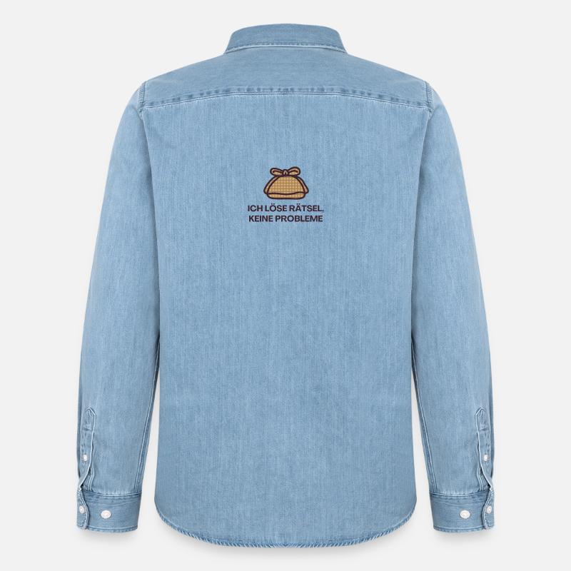 I solve puzzles, no problems - Men’s Organic Denim Shirt by Stanley/Stella - light wash