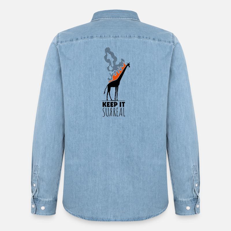 Keep It Surreal Giraffe - Statement - Männer Jeanshemd Organic von Stanley/Stella - verwaschenes Hellblau