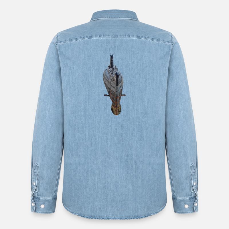 U-boot - Männer Jeanshemd Organic von Stanley/Stella - verwaschenes Hellblau