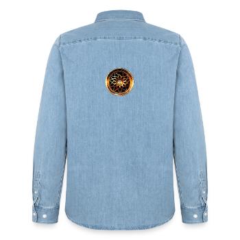 Car Rim - Männer Jeanshemd Organic von Stanley/Stella - verwaschenes Hellblau - Hinten - AI Model Male 185 light (185cm)