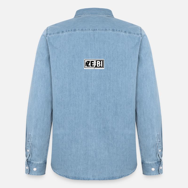 ZeBi Wings und Lightning Devil - Männer Jeanshemd Organic von Stanley/Stella - verwaschenes Hellblau