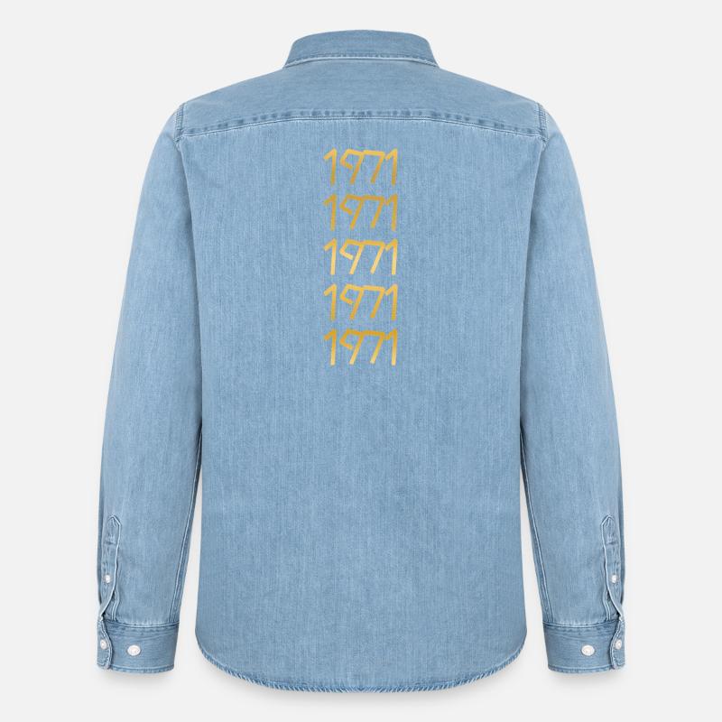 Freizeit 1971 - Männer Jeanshemd Organic von Stanley/Stella - verwaschenes Hellblau