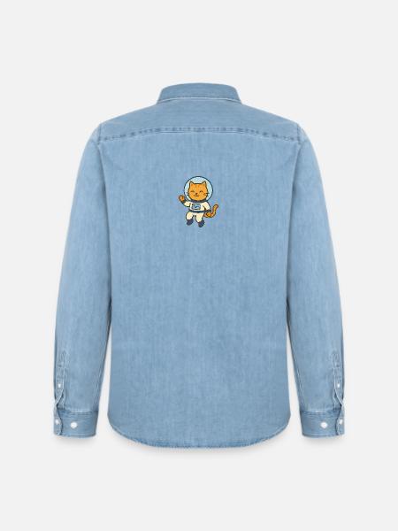 Astrocat - Men’s Organic Denim Shirt by Stanley/Stella - light wash