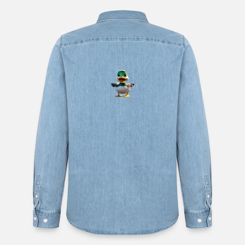 Süsses Entlein - Männer Jeanshemd Organic von Stanley/Stella - verwaschenes Hellblau