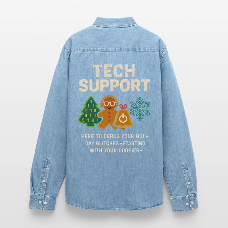 Admin Weihnachtsgeschenk IT Support Debugging Männer Jeanshemd Organic von Stanley/Stella