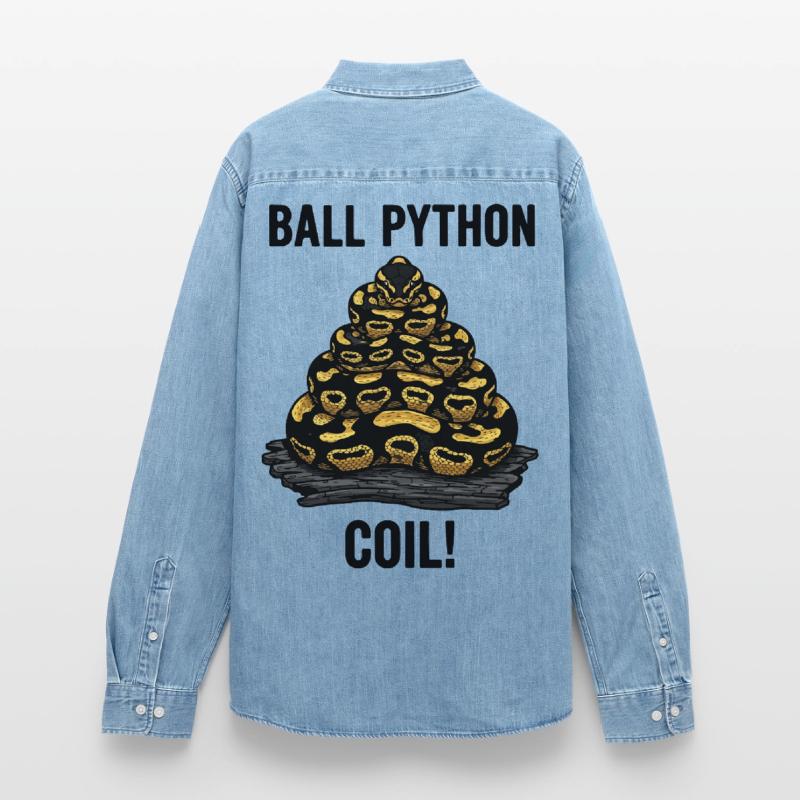 Python Royal Ball Python Coil Reptile Pyramide Chemise en denim homme bio Stanley/Stella