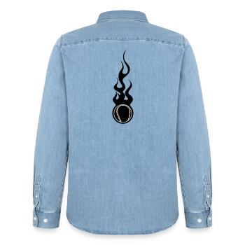 Baseball - Sport - Chemise en denim homme bio Stanley/Stella - bleu clair délavé - Dos - AI Model Male 185 light (185cm)