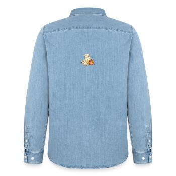 klassischer Geist - Männer Jeanshemd Organic von Stanley/Stella - verwaschenes Hellblau - Hinten - AI Model Male 185 light (185cm)