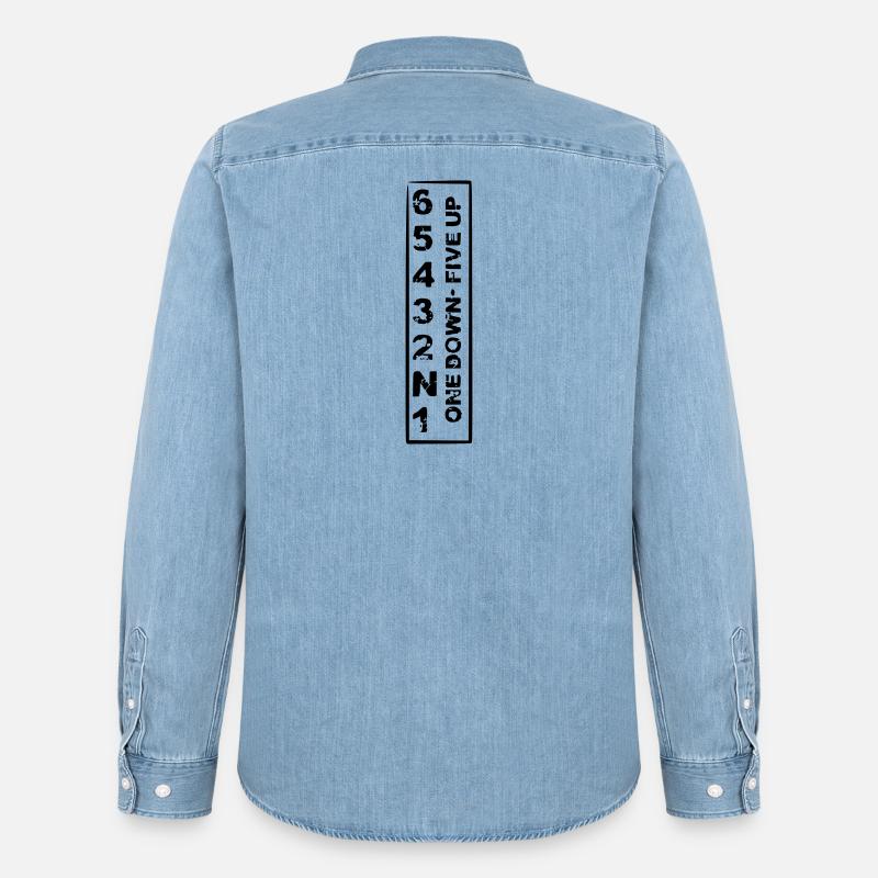 one down five up - Männer Jeanshemd Organic von Stanley/Stella - verwaschenes Hellblau