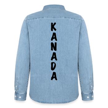 Kanada - Männer Jeanshemd Organic von Stanley/Stella - verwaschenes Hellblau - Hinten - AI Model Male 185 light (185cm)