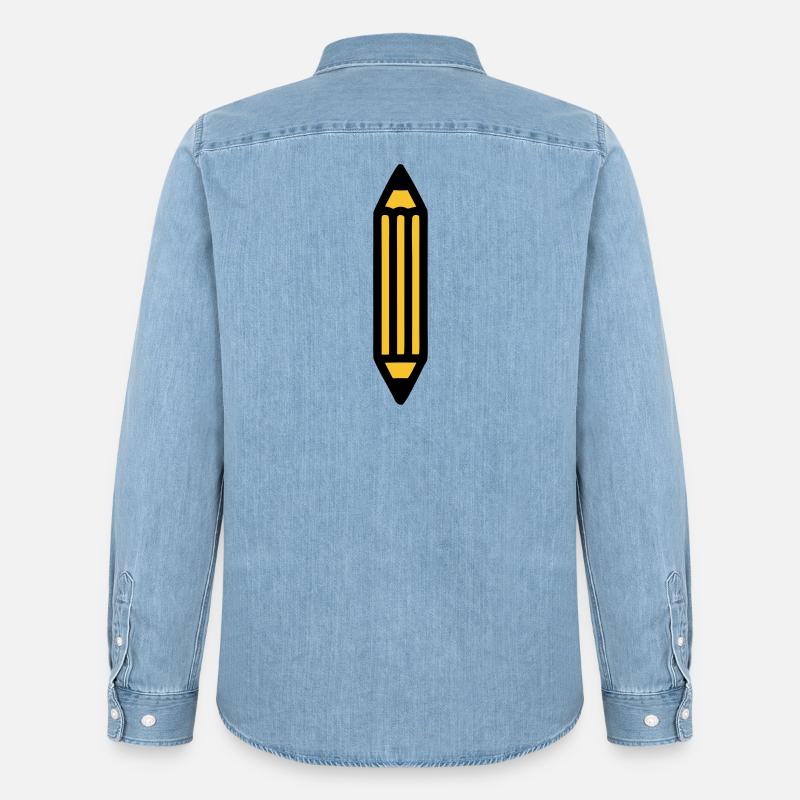Bleistift Schreiben Autor Kunst - Männer Jeanshemd Organic von Stanley/Stella - verwaschenes Hellblau