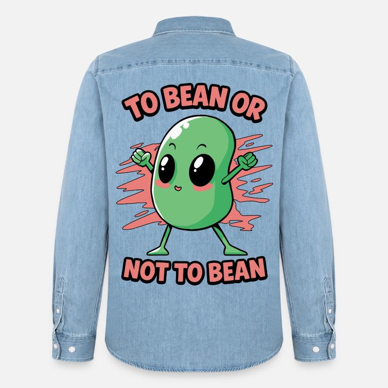 Bohne oder nicht Bohne - Männer Jeanshemd Organic von Stanley/Stella - verwaschenes Hellblau