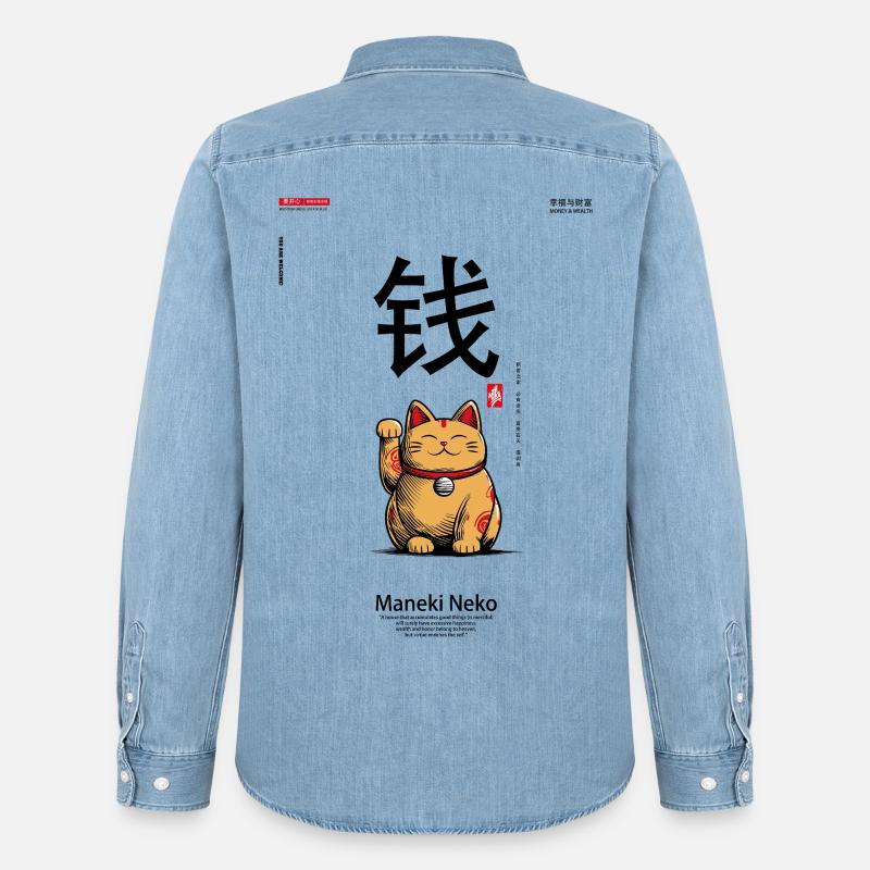 Maneki-Neko - Camicia in denim Stanley/Stella - azzurro chiaro slavato