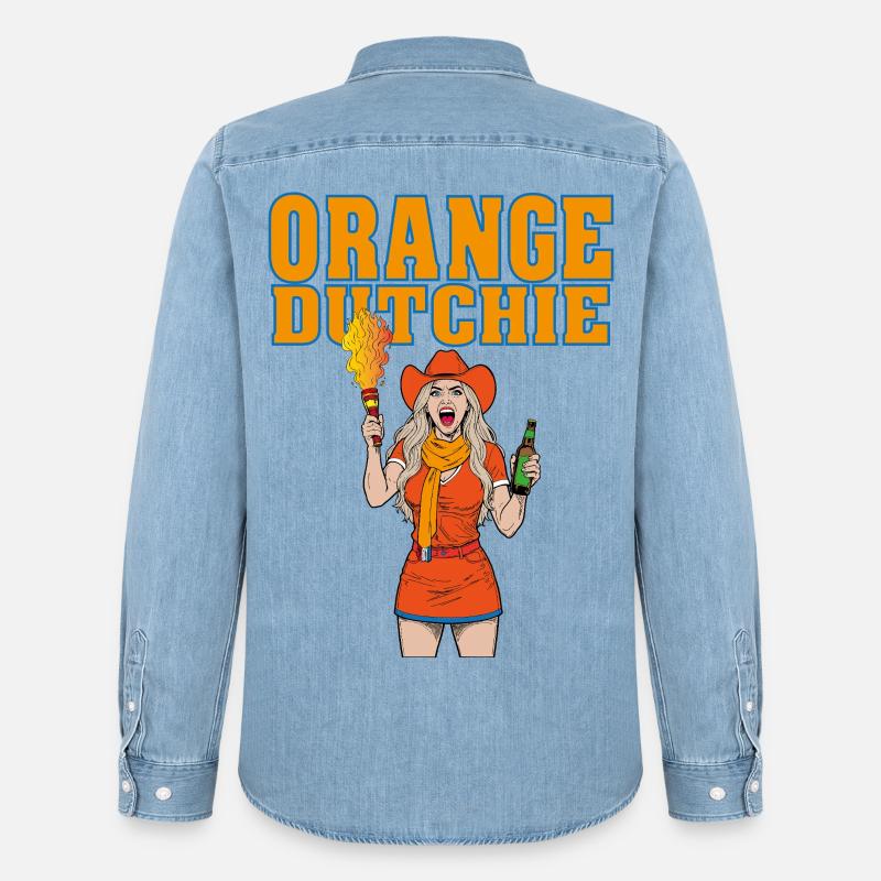 orangedutchie - Männer Jeanshemd Organic von Stanley/Stella - verwaschenes Hellblau