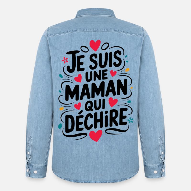 Ich bin eine Killer-Mutter - Männer Jeanshemd Organic von Stanley/Stella - verwaschenes Hellblau