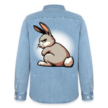 Kaninchen Hase Hasen langohr Klopfer Rammler - Männer Jeanshemd Organic von Stanley/Stella - verwaschenes Hellblau - Hinten - AI Model Male 185 light (185cm)