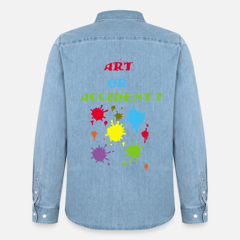 Kunst oder Unfall? - Männer Jeanshemd Organic von Stanley/Stella - verwaschenes Hellblau