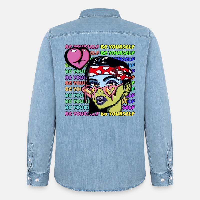 Seien Sie Sie selbst - Männer Jeanshemd Organic von Stanley/Stella - verwaschenes Hellblau