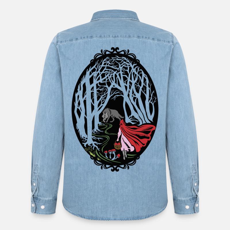 Rotkäppchen Red riding hood - Männer Jeanshemd Organic von Stanley/Stella - verwaschenes Hellblau