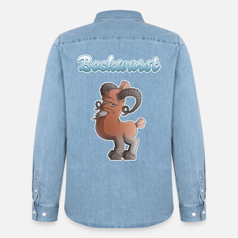 Bockwurst - Männer Jeanshemd Organic von Stanley/Stella - verwaschenes Hellblau