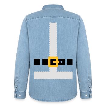 Weihnachtsmann Kostuum - Männer Jeanshemd Organic von Stanley/Stella - verwaschenes Hellblau - Hinten - AI Model Male 185 light (185cm)