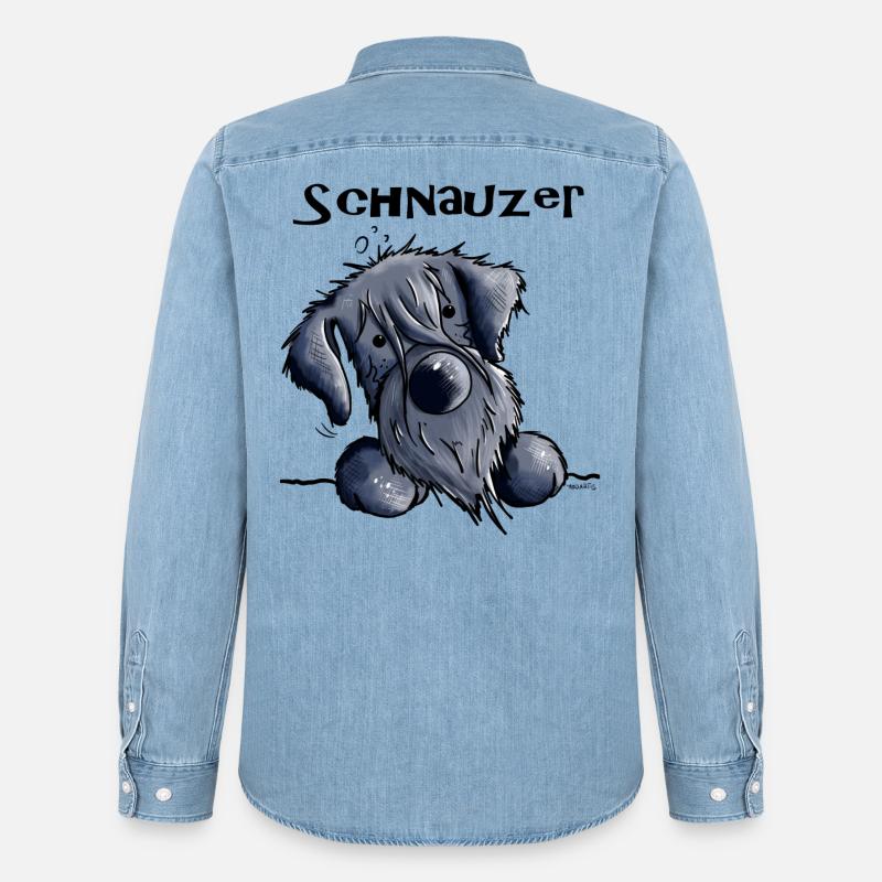 Süßer Schnauzer - Männer Jeanshemd Organic von Stanley/Stella - verwaschenes Hellblau