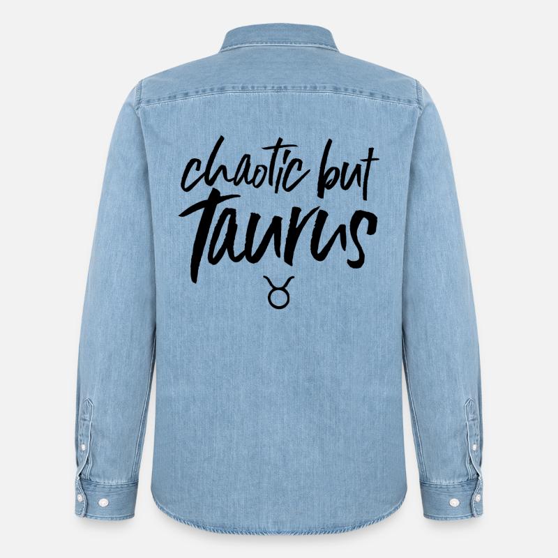 Astro Caotico ma Toro - Camicia in denim uomo bio di Stanley/Stella - azzurro chiaro slavato