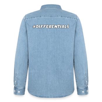 Differentials - Men’s Organic Denim Shirt by Stanley/Stella - light wash - Back - AI Model Male 185 light (185cm)