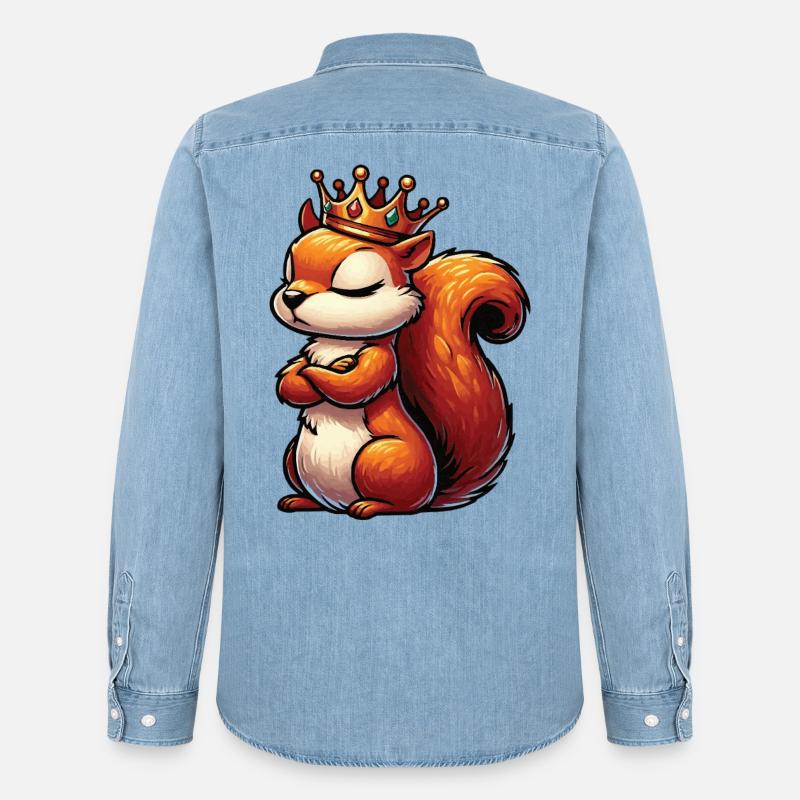 Eichhörnchen Eichhorn Eichhörnchenliebhaber Nager - Männer Jeanshemd Organic von Stanley/Stella - verwaschenes Hellblau