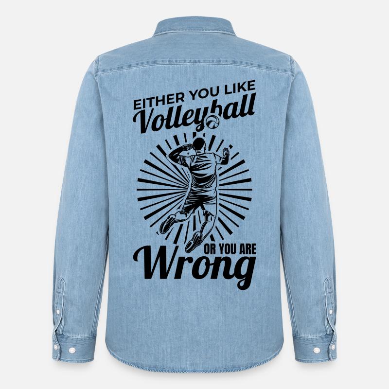 Entweder magst du Volleyball oder nicht - Männer Jeanshemd Organic von Stanley/Stella - verwaschenes Hellblau